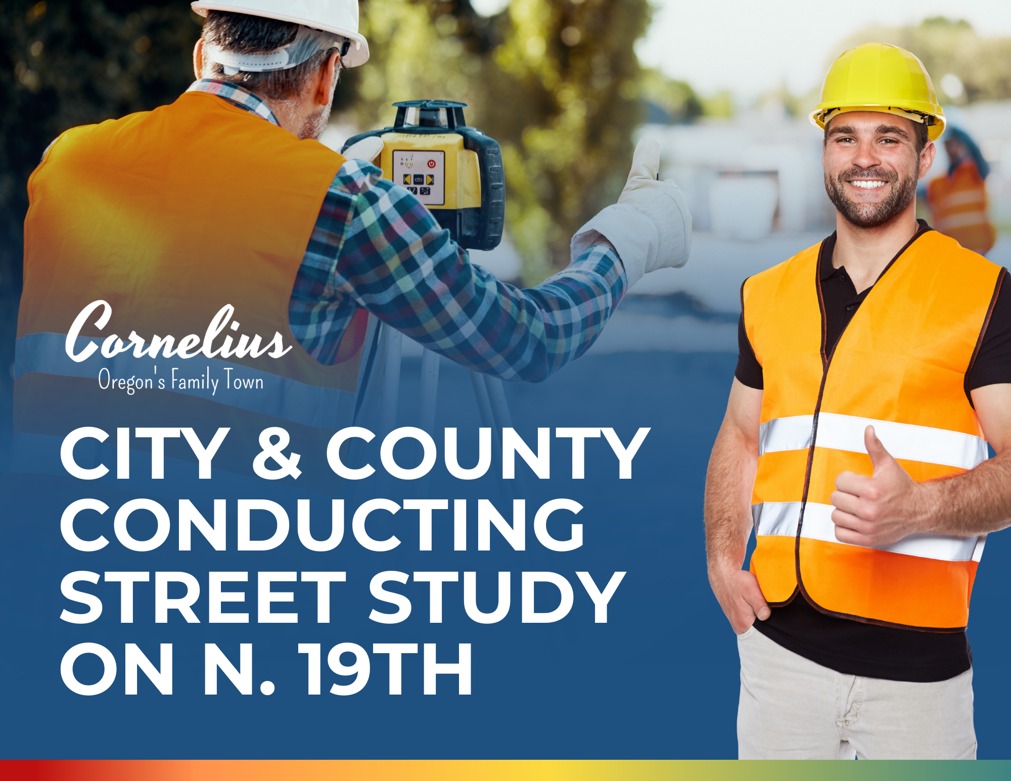 Street Study, Orange Safety Vest with man in smiling giving a thumbs up.