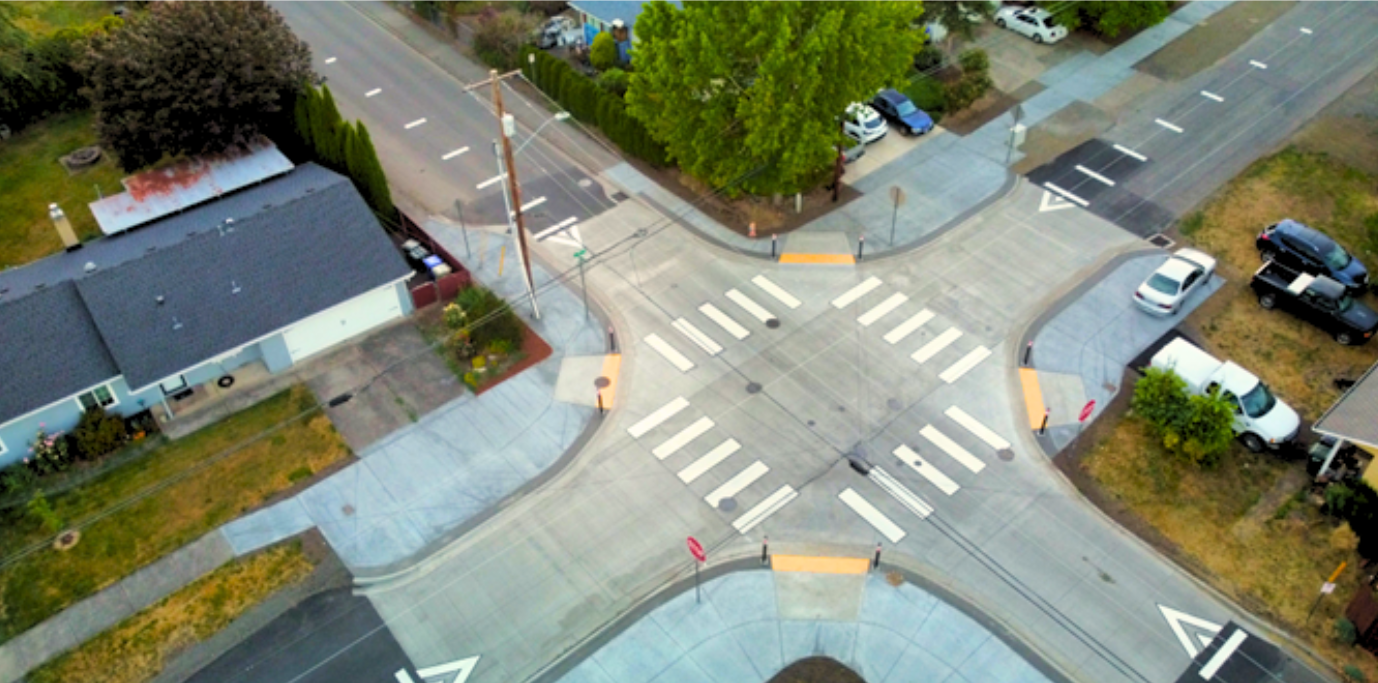 Four way street stop 