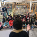 Children listening at story time