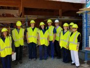 Cornelius Veterinary Clinic receives a tour of the library construction site 