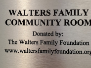 Walters Family Community Room donor plaque.